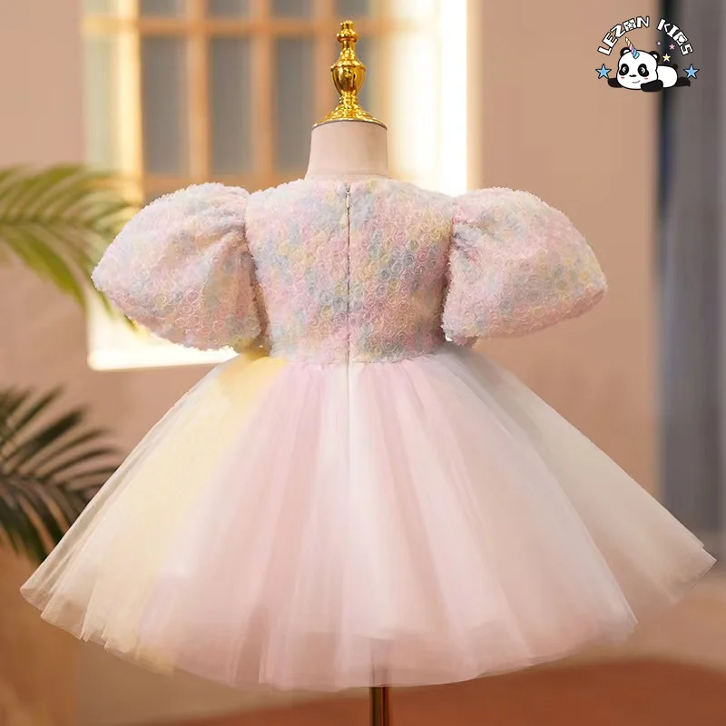 LEZONKIDS - Factory Direct Sales Sleeveless Children Party Princess Flower Dress Tutu Party Wedding Luxury Dress